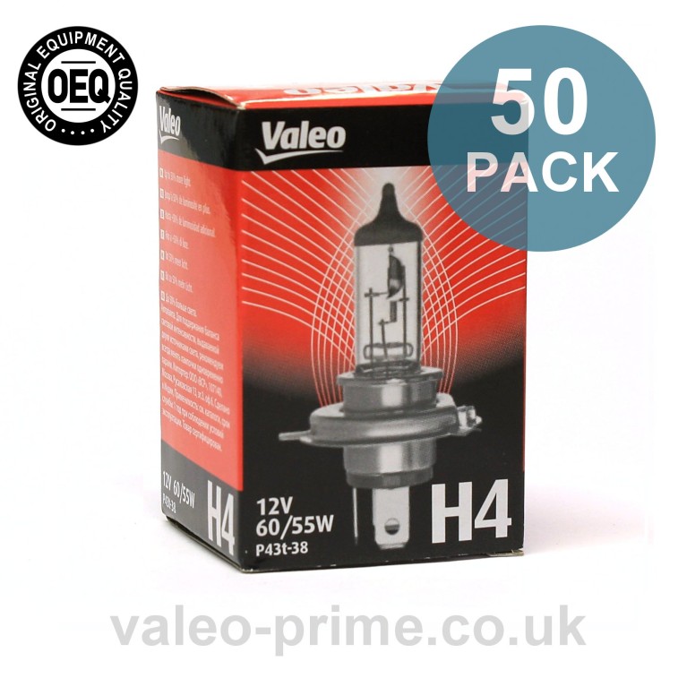 Valeo H4 Bulb +50% light P/N 32511 - 50 Pack
