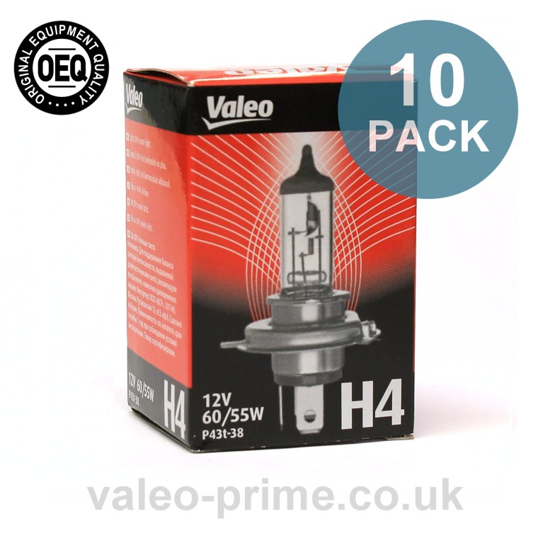 Valeo H4 Bulb +50% light P/N 32511 - 10 Pack