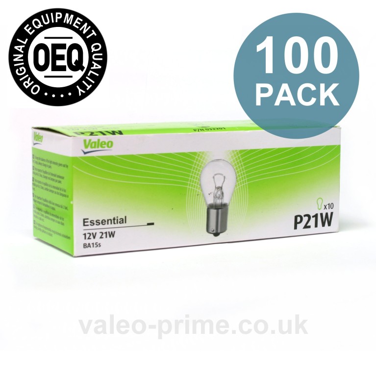 Valeo P21W Bulb Essential P/N 32201 - 100 Pack