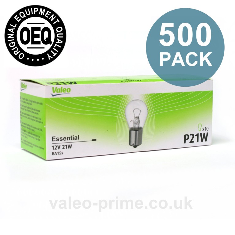 Valeo P21W Bulb Essential P/N 32201 - 500 Pack