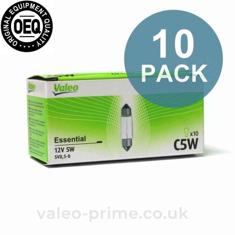 Valeo C5W Bulb Essential P/N 32217- 10 Pack