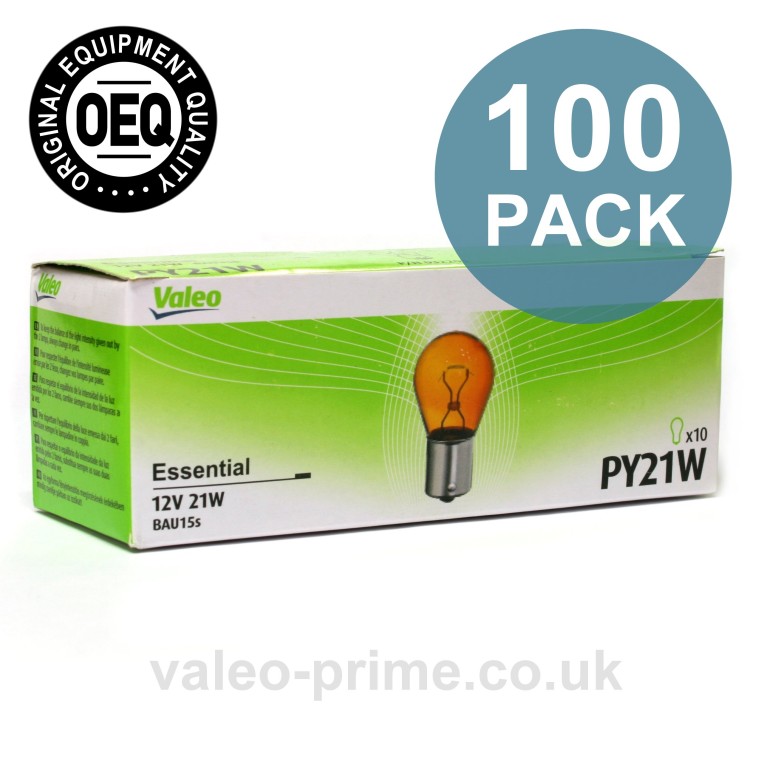 Valeo PY21W Bulb Essential P/N 32203 - 100 Pack