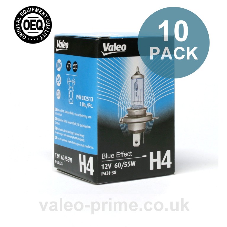 Valeo H4 Bulb Blue Effect P/N 32513 - 10 pack