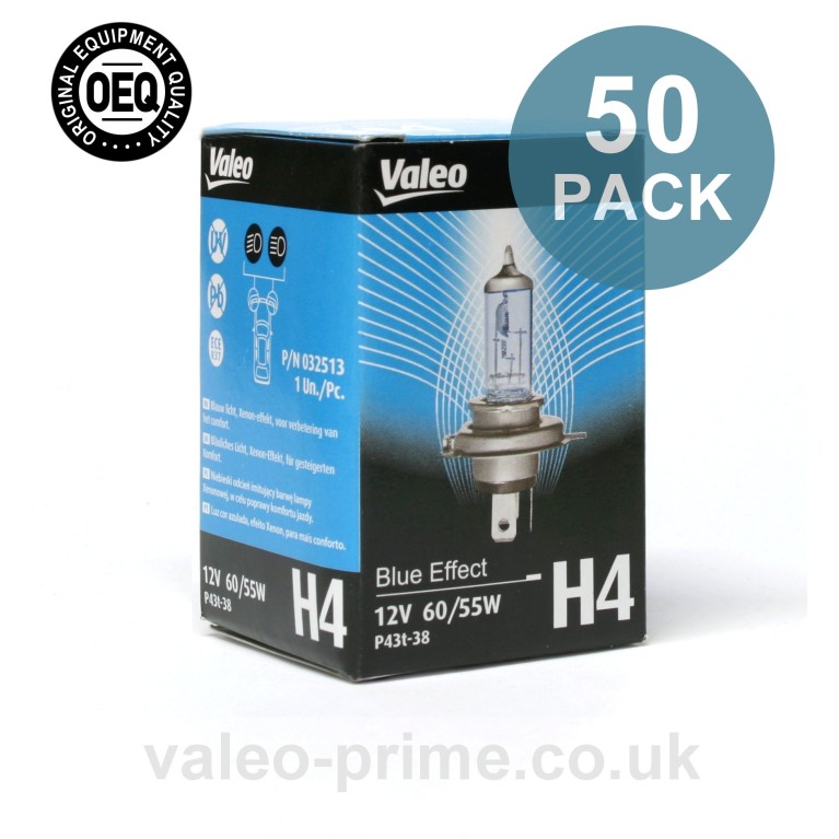 Valeo H4 Bulb Blue Effect P/N 32513 - 50 Pack