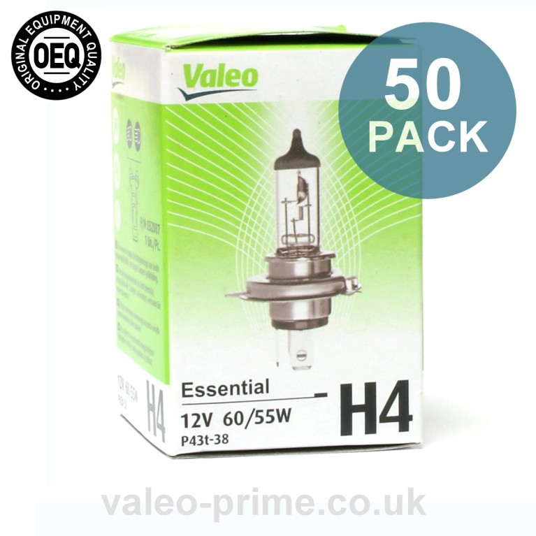Valeo H4 Bulb Essential P/N 32007 - 50 Pack 